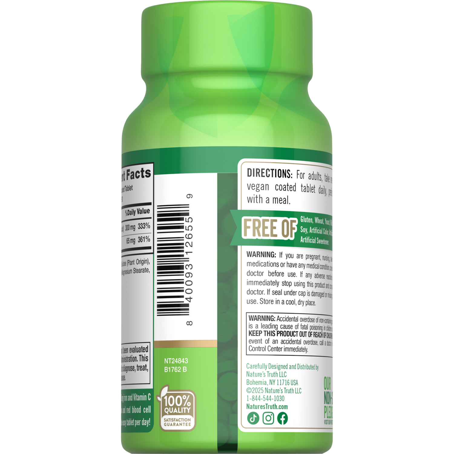 slide 4 of 4, Nature's Truth Iron + Vitamin C 90 Ct, 90 ct