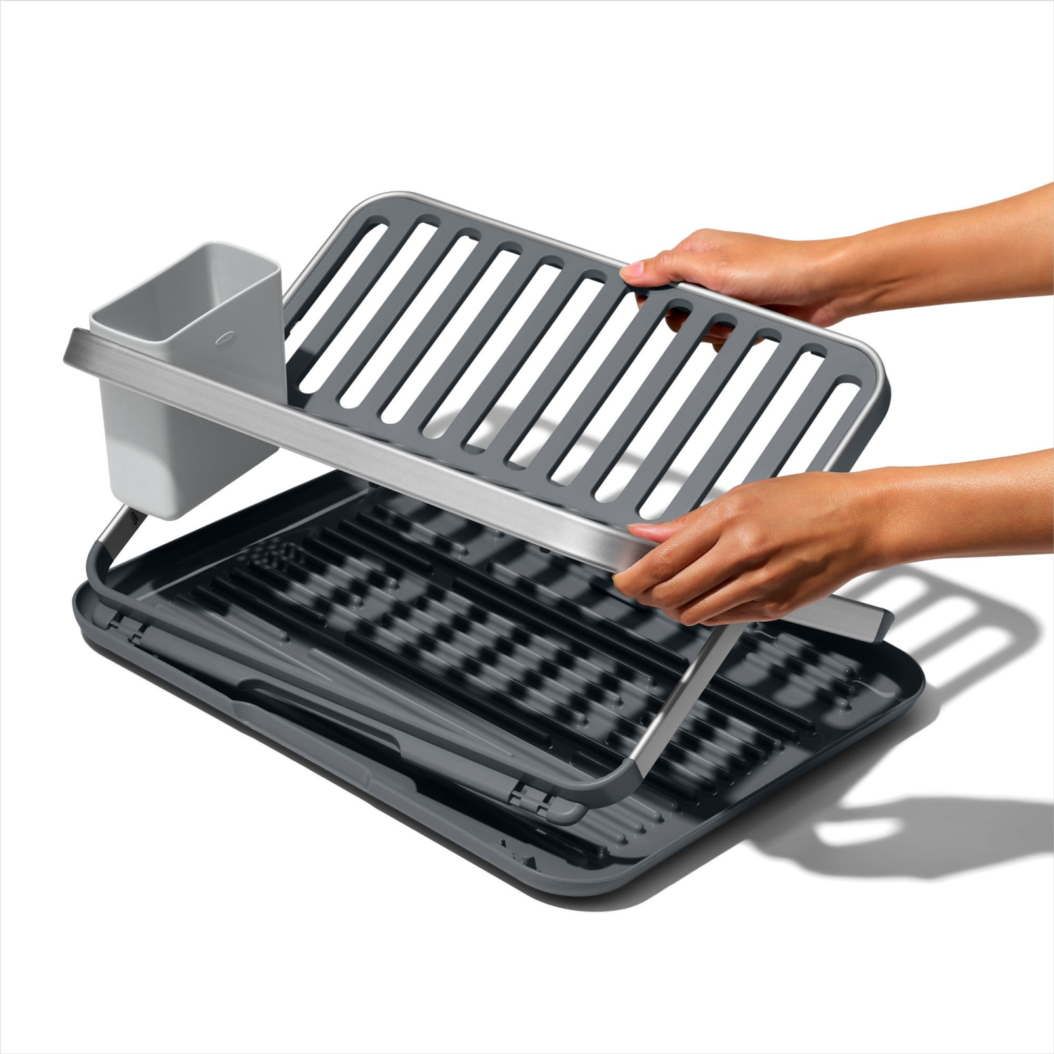 slide 2 of 3, OXO Compact Folding Dish Rack, 1 ct