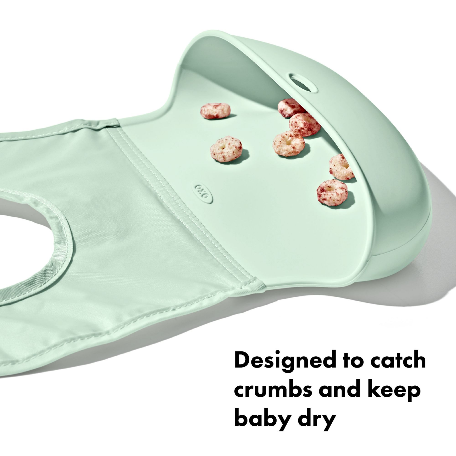 slide 2 of 6, OXO Tot Roll-Up Bib - 2 Pack - Drizzle and Opal, 2 ct