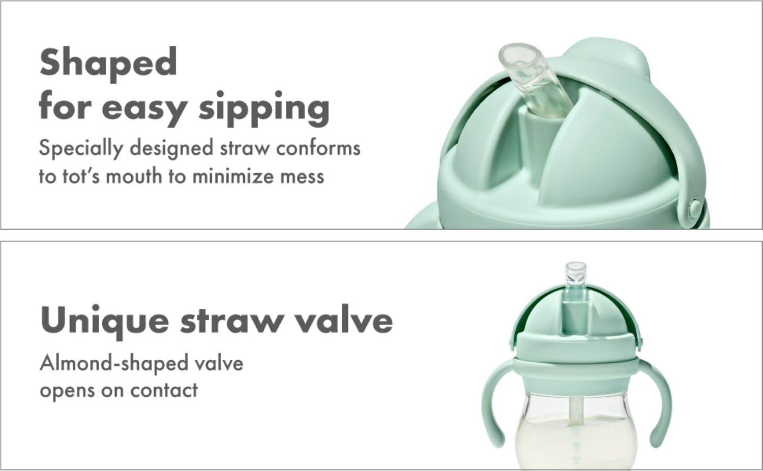 slide 4 of 5, OXO Tot 6oz Transitions Straw Cup with Removable Handle - Opal, 6 oz