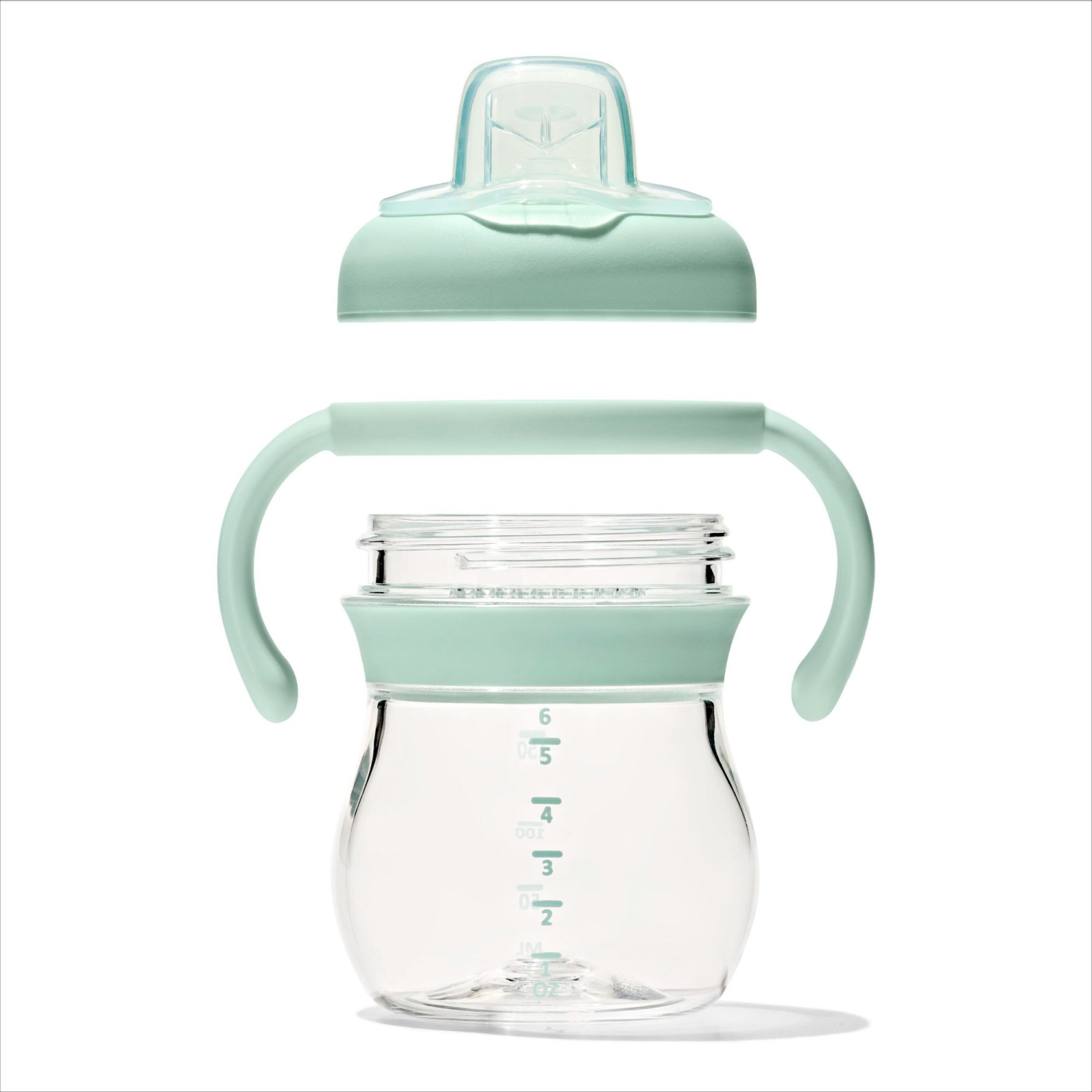 slide 2 of 5, OXO Tot Transitions Soft Spout Sippy Cup With Removable Handles 6 Oz - Opal, 6 oz