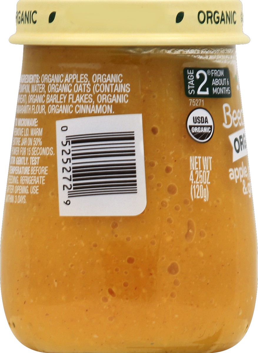 slide 3 of 6, Beech-Nut Organic Stage 2 Apple Pumpkin & Granola Baby Food, 4.25 oz