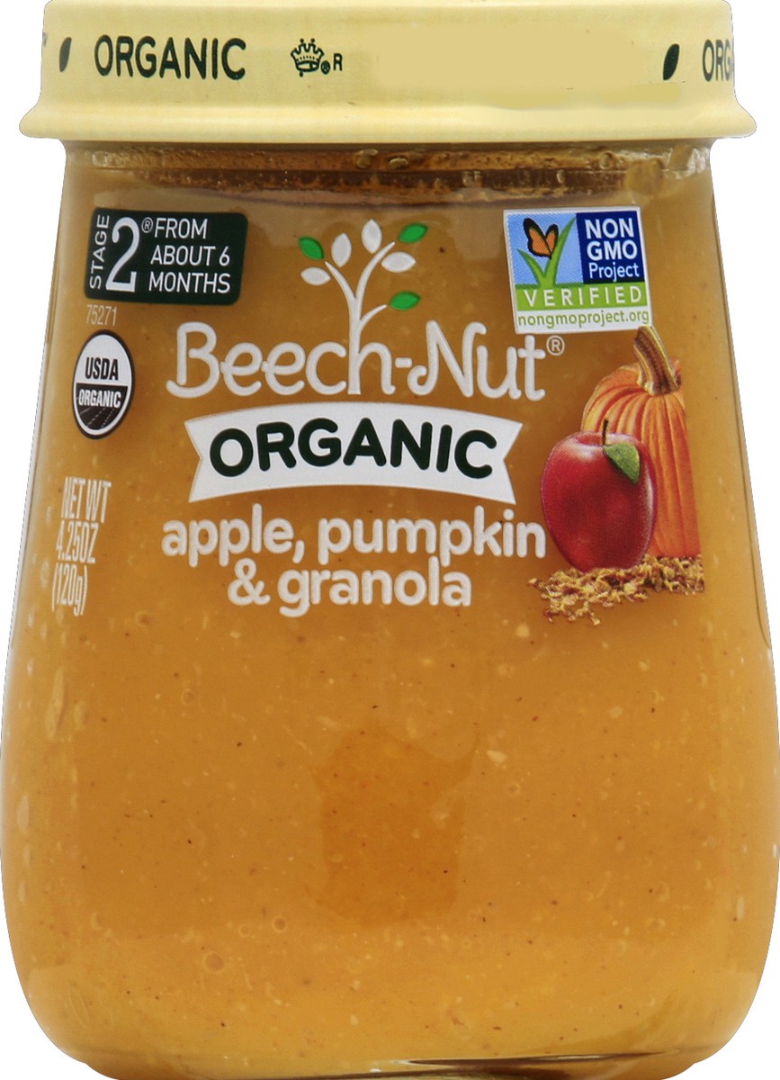 slide 5 of 6, Beech-Nut Organic Stage 2 Apple Pumpkin & Granola Baby Food, 4.25 oz