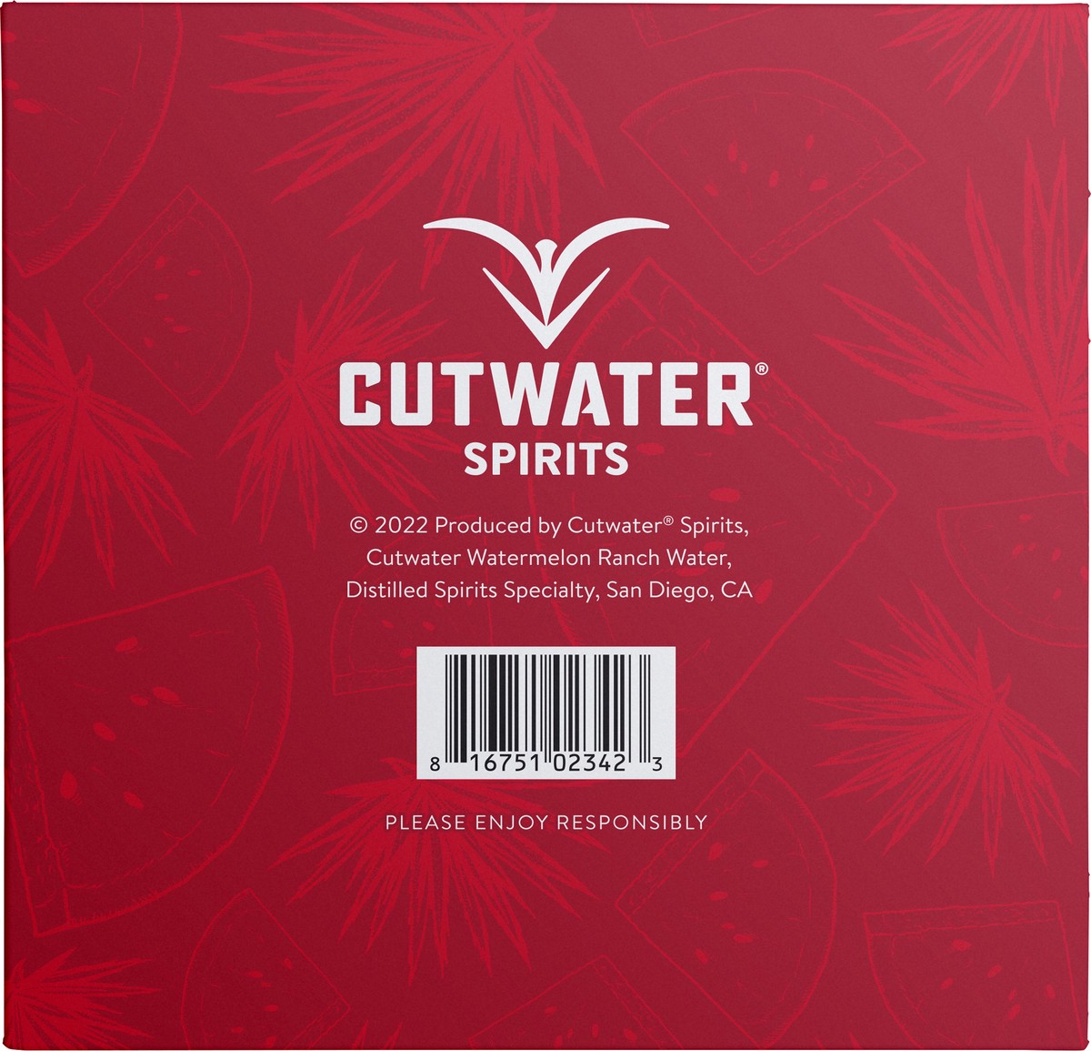slide 4 of 8, Cutwater Spirits Ranch Water 49ers Watermelon Cocktail, 4 Pack, 12 fl oz, 12 fl oz
