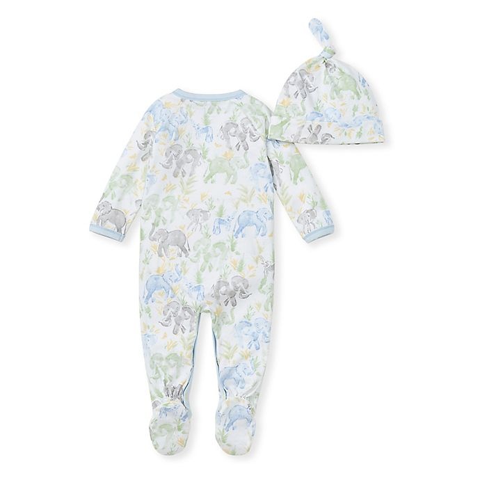 slide 2 of 2, Burt's Bees Baby Ello Elephant Jumpsuit & Knot Top Hat Set, 1 ct