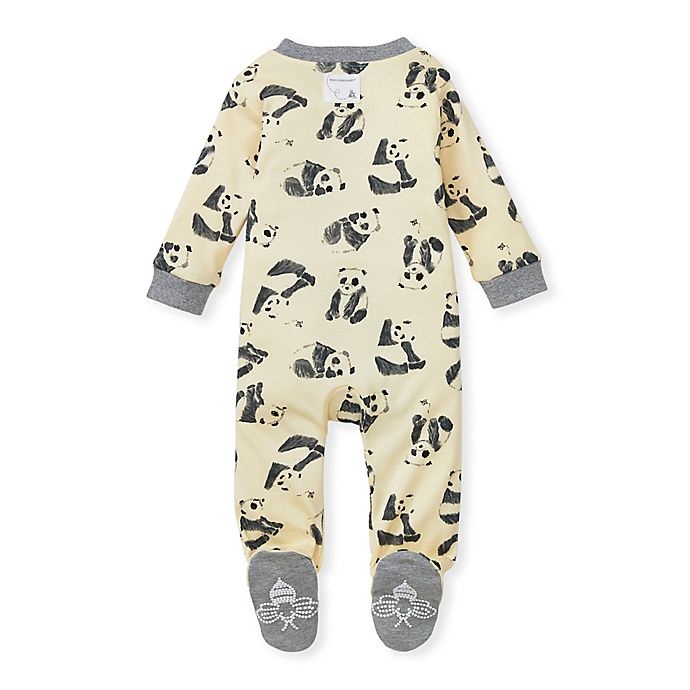 slide 2 of 2, Burt's Bees Baby Preemie Pandamonium Organic Cotton Footed Pajama - Cream, 1 ct