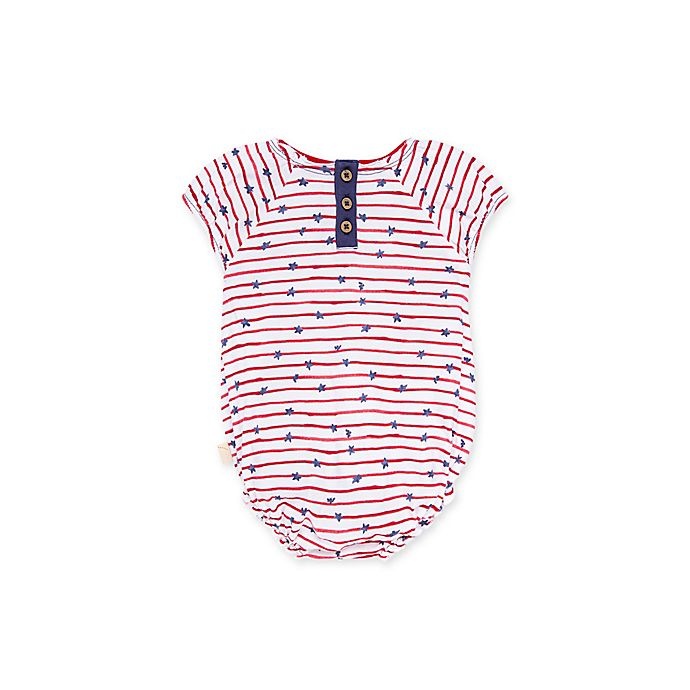 slide 2 of 2, Burt's Bees Baby Stars N' Stripes Organic Cotton Romper - Red/Blue, 1 ct; 0-3 M