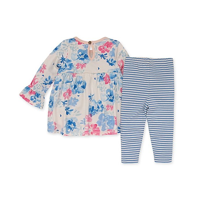 slide 2 of 2, Burt's Bees Baby Newborn Sunset Bloom Tunic and Legging Set - Pink/Blue, 1 ct