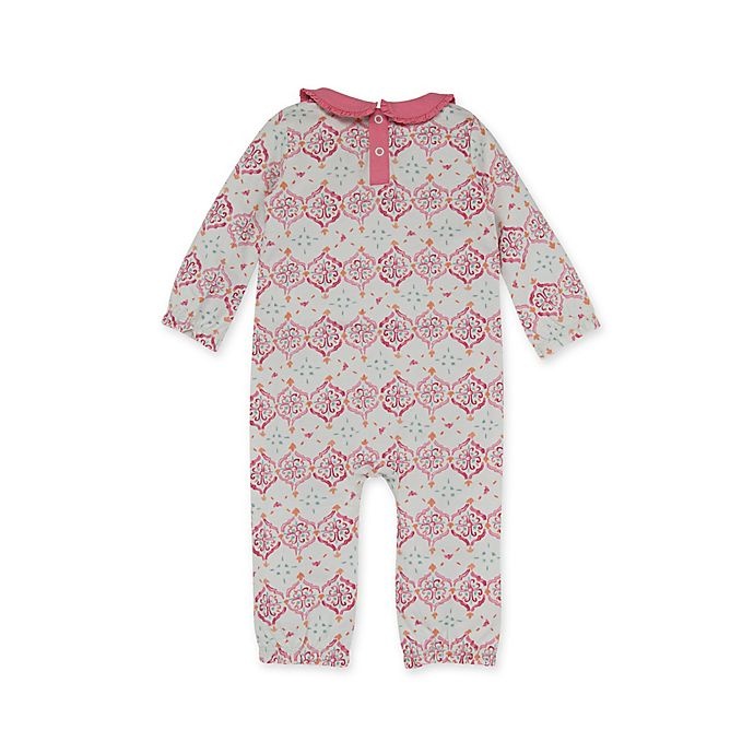 slide 2 of 2, Burt's Bees Baby Newborn Organic Cotton Mosaic Jumpsuit - Blue/Pink, 1 ct