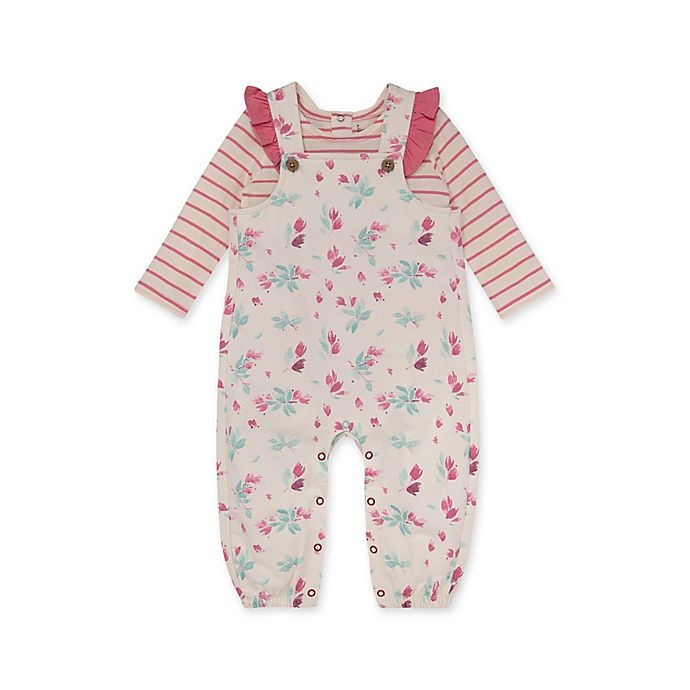 slide 2 of 2, Burt's Bees Baby Newborn Lovely Floral Jumpsuit and Bodysuit Set - Pink, 2 ct