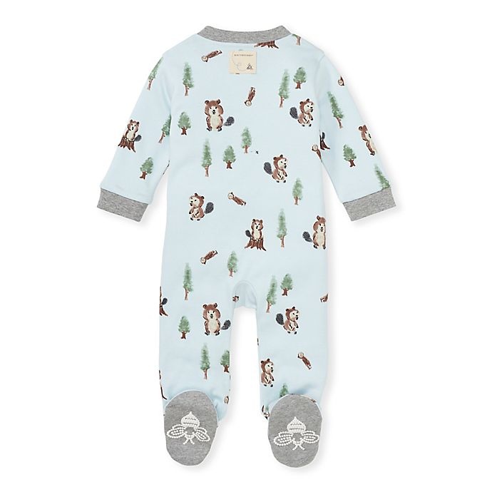 slide 2 of 2, Burt's Bees Baby Newborn Busy Beaver Loose Fit Organic Cotton Sleep & Play Footie, 1 ct