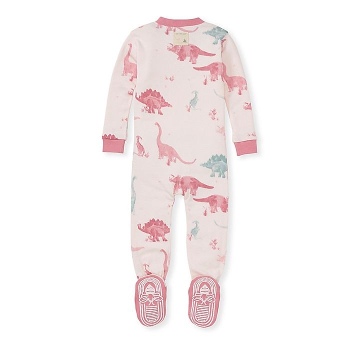 slide 2 of 2, Burt's Bees Baby Jurassic Territory Organic Cotton Footie Pajama - Rose, 1 ct