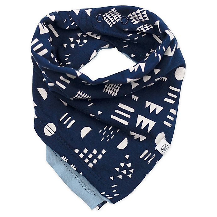 slide 3 of 4, The Honest Company Organic Cotton Bandana Bib Burp Cloths - Blue/Grey, 5 ct