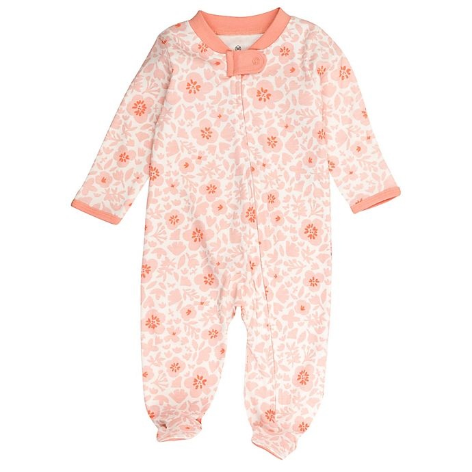 slide 2 of 4, The Honest Company Organic Cotton Sleep & Plays, Peach Floral, 2 ct