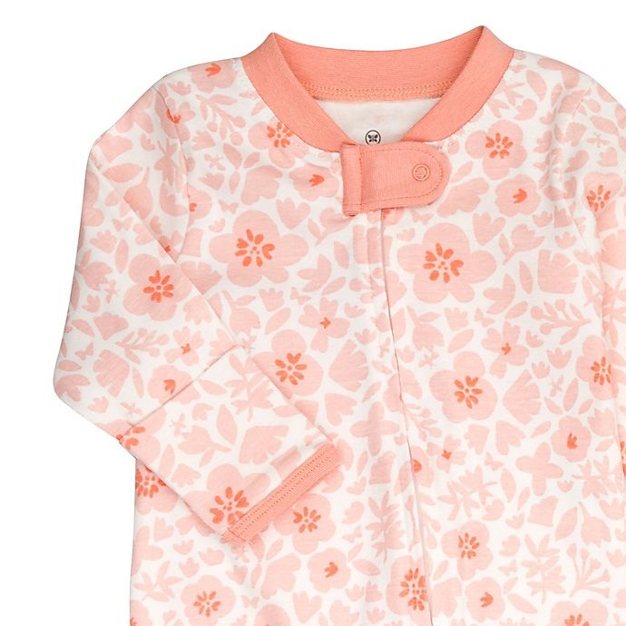 slide 4 of 4, The Honest Company Organic Cotton Sleep & Plays, Peach Floral, 2 ct