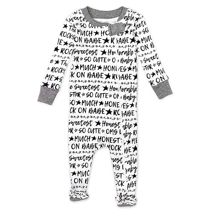 slide 3 of 3, The Honest Company Newborn Words Organic Cotton Sleep & Play Footies, 2 ct