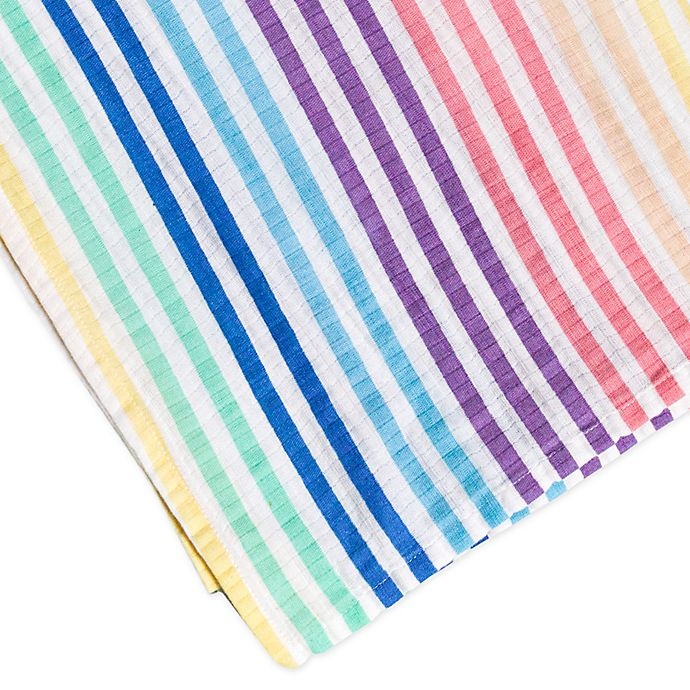 slide 4 of 4, The Honest Company Rainbow Stripe Organic Cotton Swaddle Blanket, 2 ct