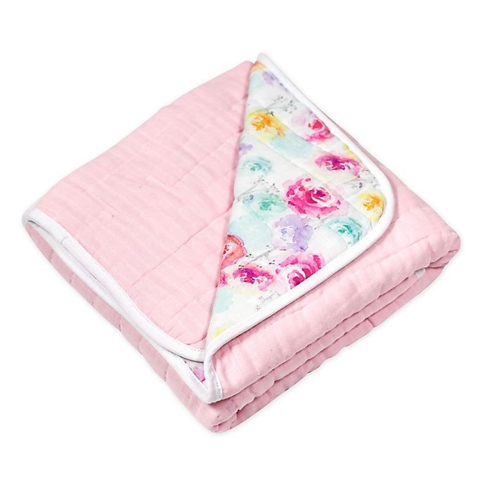 slide 2 of 3, The Honest Company Rose Blossom Organic Cotton Quilted Blanket, 1 ct