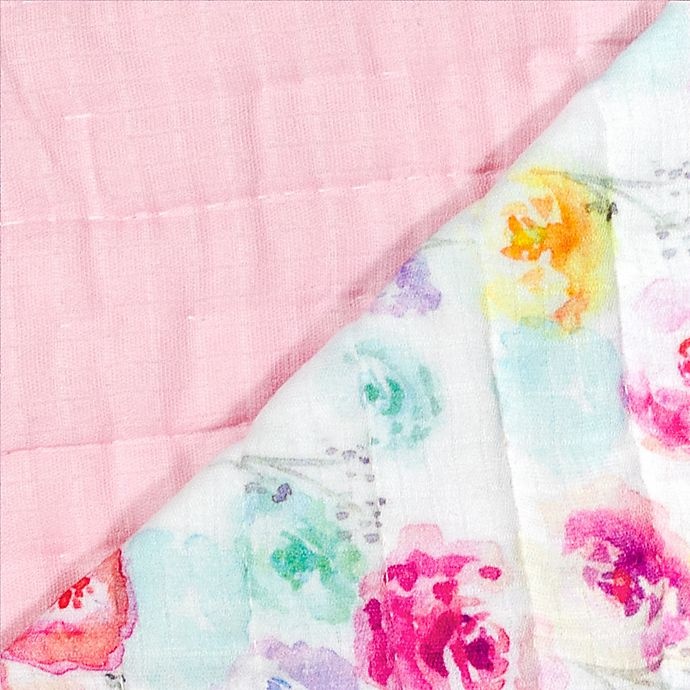 slide 3 of 3, The Honest Company Rose Blossom Organic Cotton Quilted Blanket, 1 ct