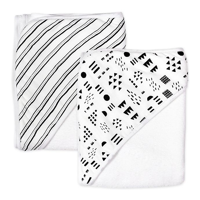 slide 1 of 5, The Honest Company Pattern Play Hooded Towels, 2 ct