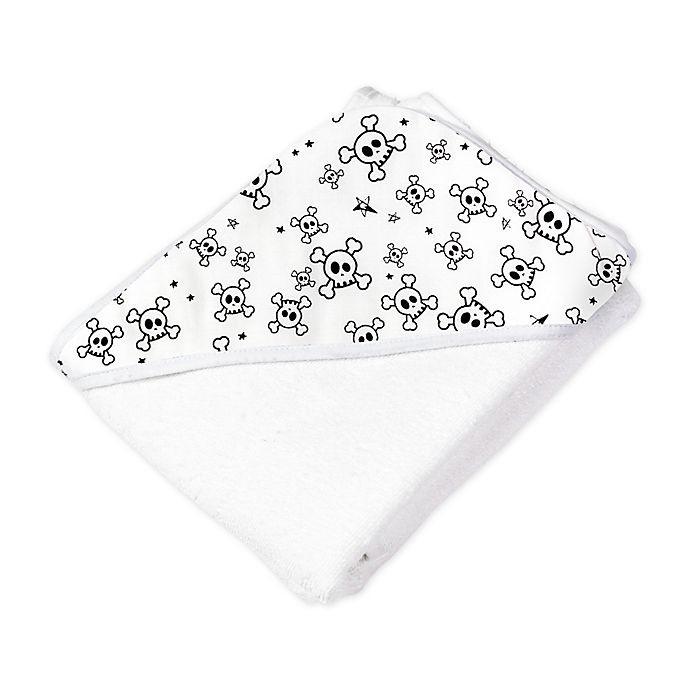 slide 2 of 4, The Honest Company Tossed Skulls Hooded Towel and Washcloth Set, 3 ct