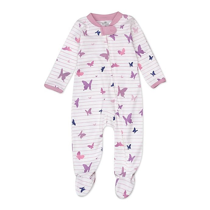 slide 2 of 7, The Honest Company Newborn Organic Cotton Butterfly Sleep & Plays - Purple/Pink, 2 ct