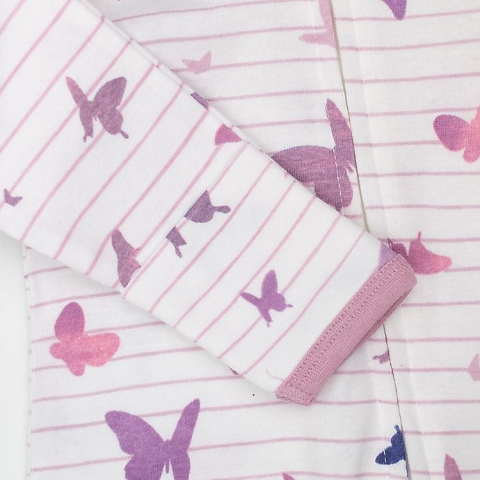 slide 4 of 7, The Honest Company Newborn Organic Cotton Butterfly Sleep & Plays - Purple/Pink, 2 ct