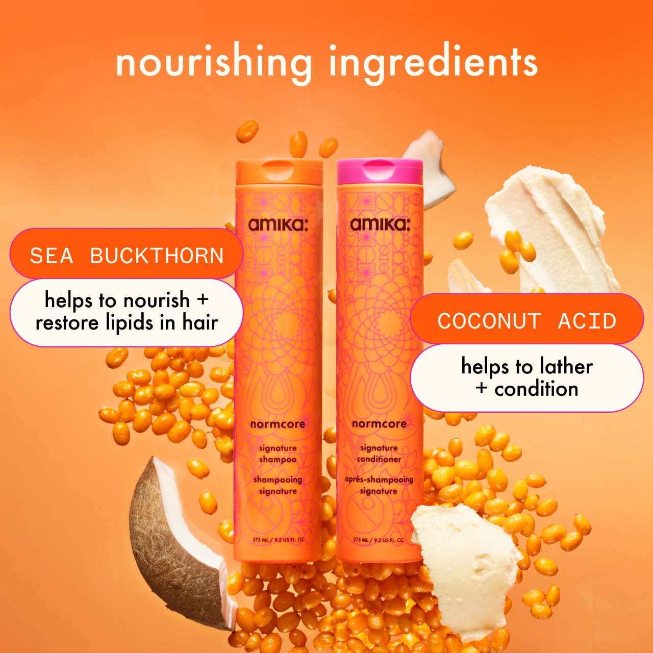 slide 2 of 7, amika Normcore Nourishing Shampoo 9.2 oz / 275 mL,