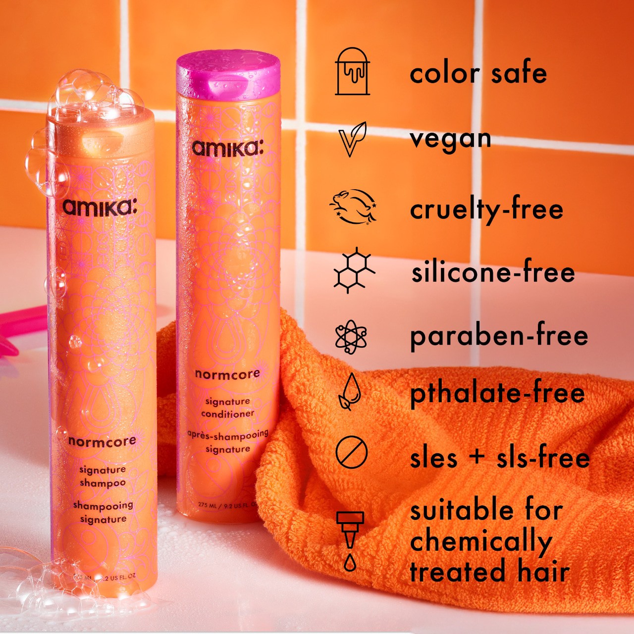 slide 5 of 7, amika Normcore Nourishing Shampoo 9.2 oz / 275 mL,