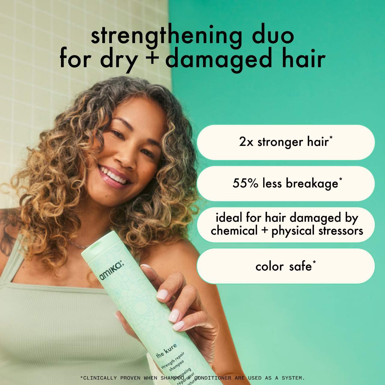 slide 6 of 9, amika The Kure Strength Repair Conditioner​ 9.2 oz / 275 mL, 