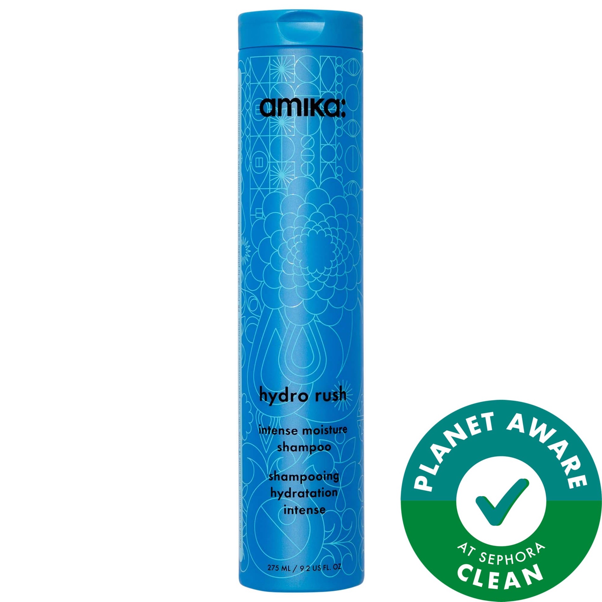 slide 1 of 1, amika Hydro Rush Intense Moisture Shampoo with Hyaluronic Acid 9.2 oz / 275 mL,
