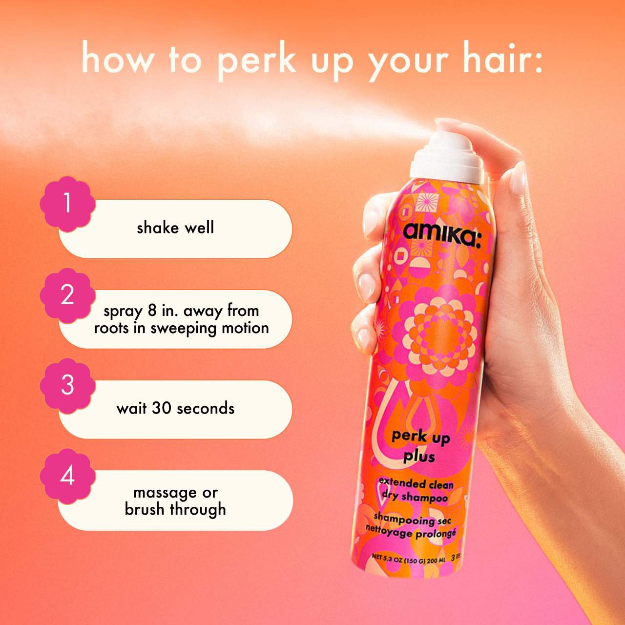 slide 9 of 12, amika Perk Up Plus Extended Clean Dry Shampoo 5.3 oz / 200 mL,