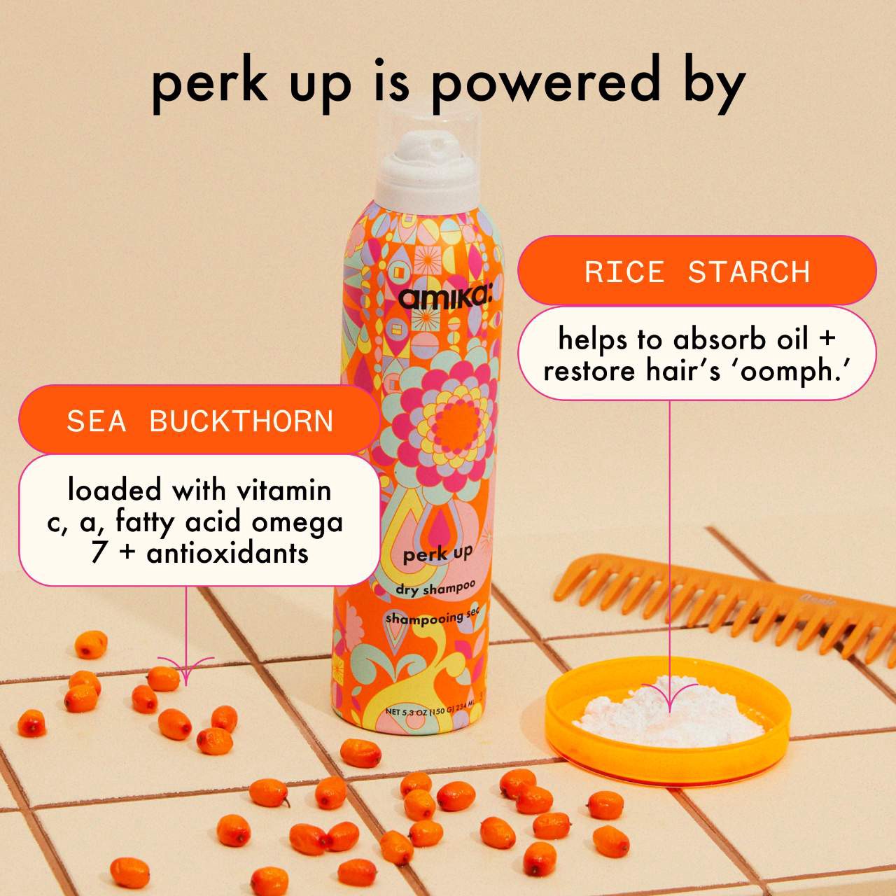 slide 6 of 7, amika Perk Up Talc-Free Dry Shampoo 5.3 oz / 189 mL,