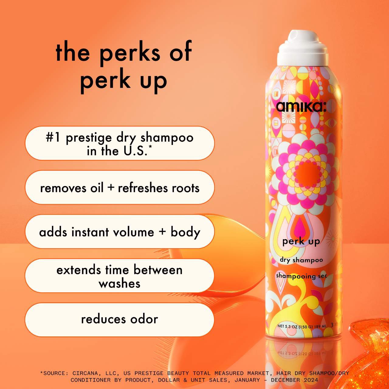 slide 2 of 7, amika Mini Perk Up Talc-Free Dry Shampoo 1.8 oz/ 79 mL,