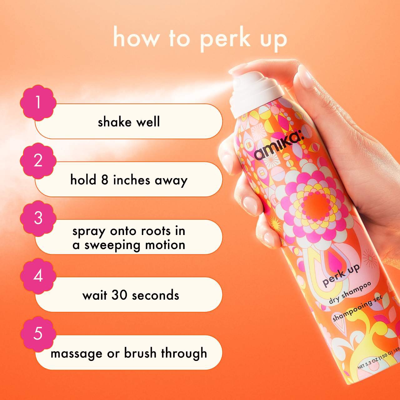 slide 5 of 7, amika Mini Perk Up Talc-Free Dry Shampoo 1.8 oz/ 79 mL,