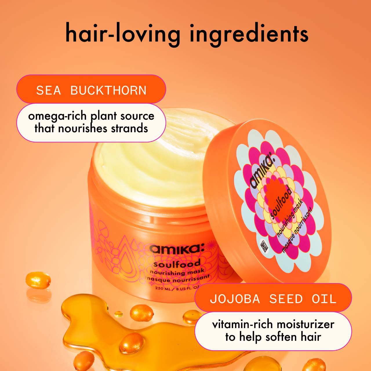 slide 7 of 11, amika Soulfood Nourishing Hair Mask 8 oz / 250 mL, 