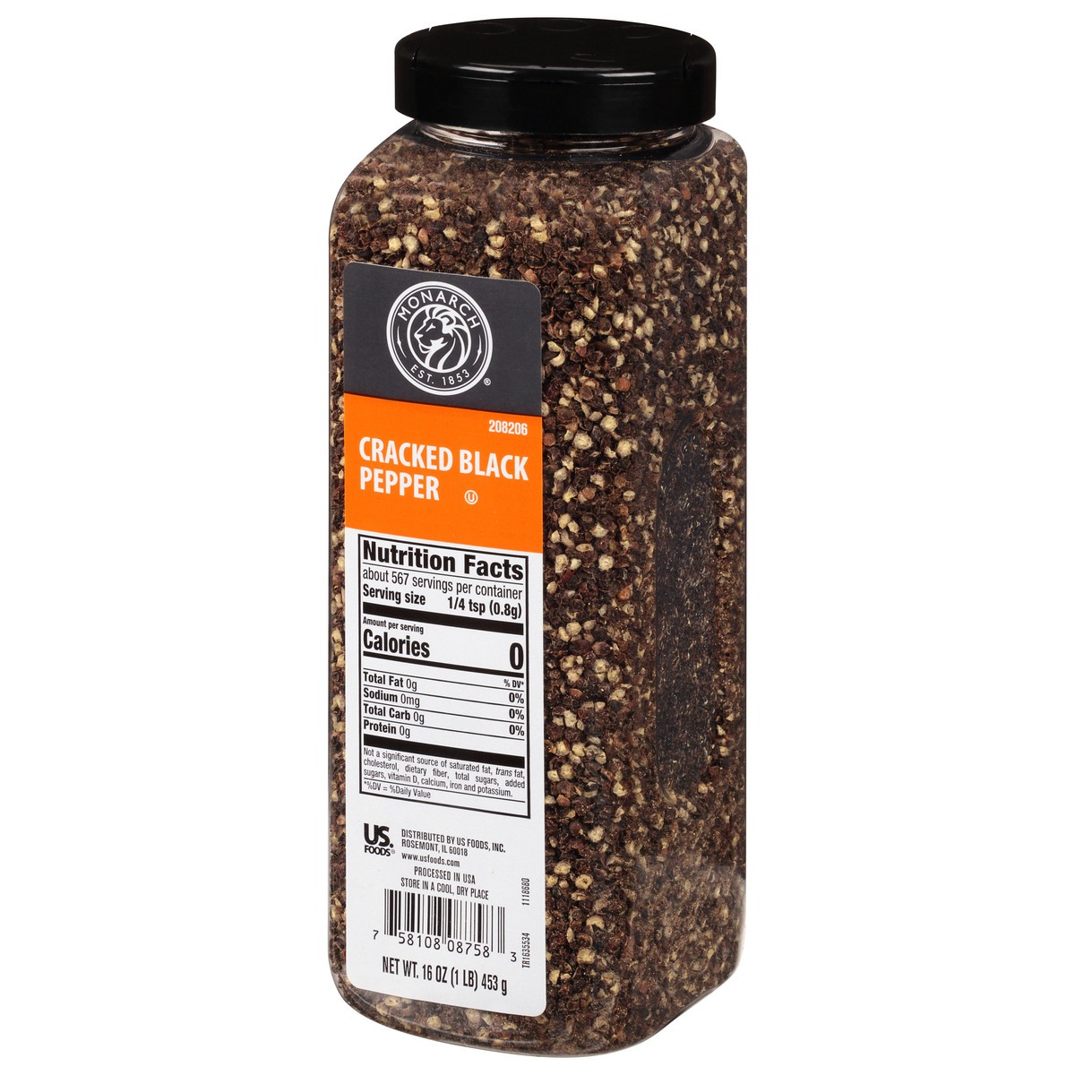 slide 8 of 8, Monarch Cracked Black Pepper, 16 oz