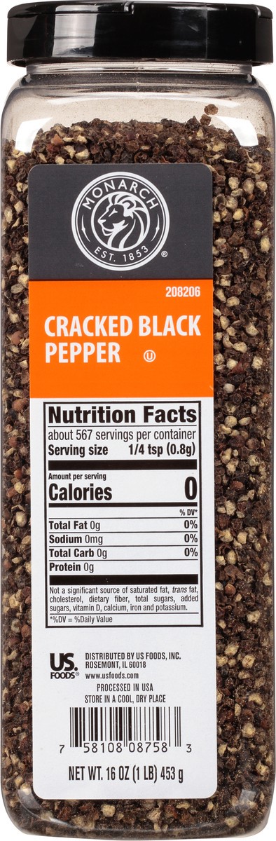 slide 1 of 8, Monarch Cracked Black Pepper, 16 oz
