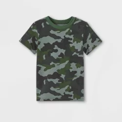 Toddler Boys' Camo Jersey Knit T-Shirt - Cat & Jack Olive Green 3T