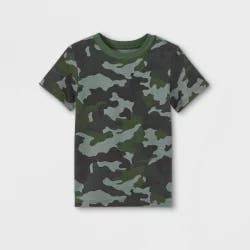 Toddler Boys' Camo Jersey Knit T-Shirt - Cat & Jack Olive Green 3T