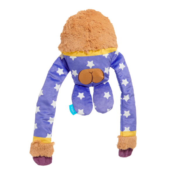 slide 4 of 9, BARK Slow Jams Dan pajama party sloth purple brown plush dog toy ALL sizes, 1 ct