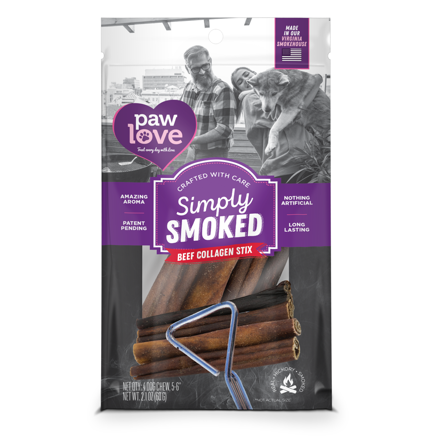 slide 1 of 1, Paw Love Simply Smoked Collagen 4pk, 4 ct