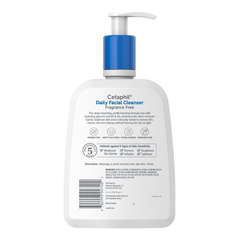 slide 2 of 8, Cetaphil Daily Face Cleanser Fragrance Free - Unscented - 16 fl oz, 16 fl oz
