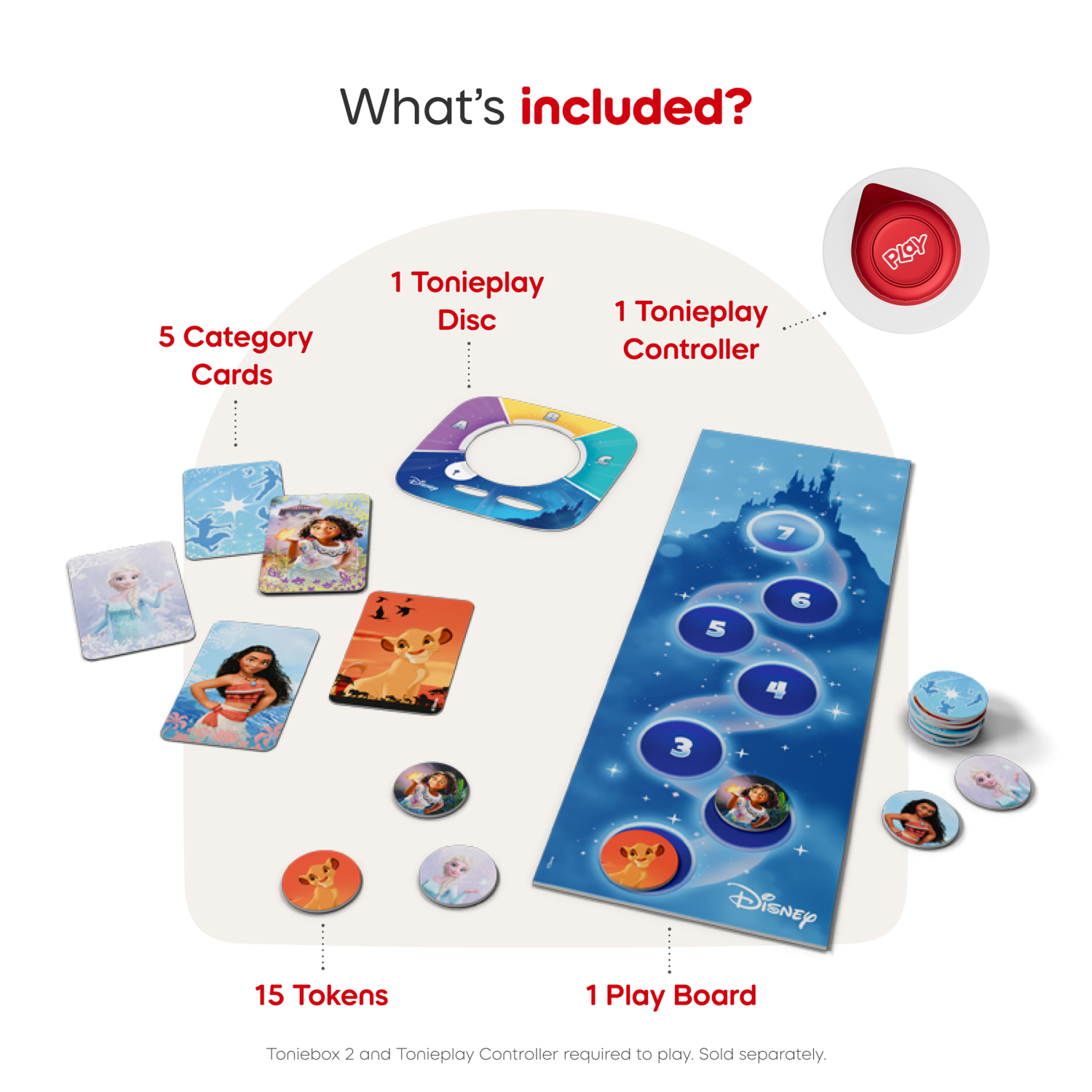 slide 4 of 8, tonies Tonieplay Disney: Quiz Kingdom Game, 1 ct