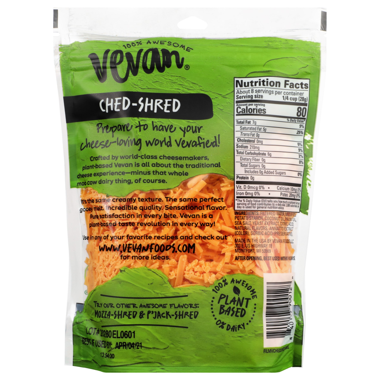 slide 2 of 2, Vevan Cheese Ched Shreds 8 Oz, 8 oz