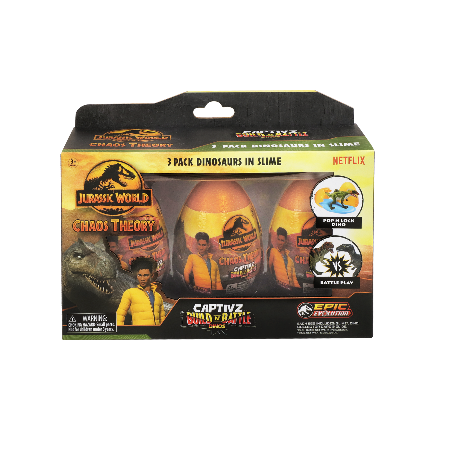 slide 1 of 2, Jurassic World Captivz Slime Egg 3Pk, 3 ct