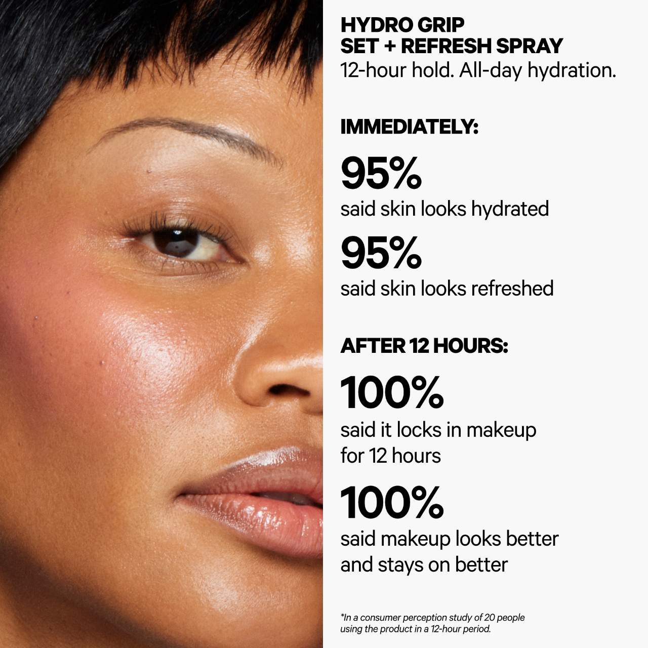 slide 6 of 9, MILK MAKEUP Mini Hydro Grip Dewy Long-Lasting Setting Spray With Hyaluronic Acid + Niacinamide 1.69 / 50 mL, 