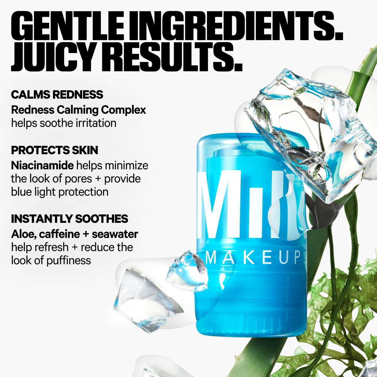 slide 3 of 9, MILK MAKEUP Cooling Water Jelly Ice Soothing Serum Stick with Niacinamide 0.46 oz / 13 g, 