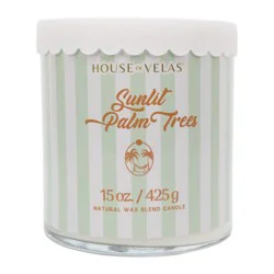 House of Velas Sunlit Palm Trees Scented Natural Wax Blend Candle
