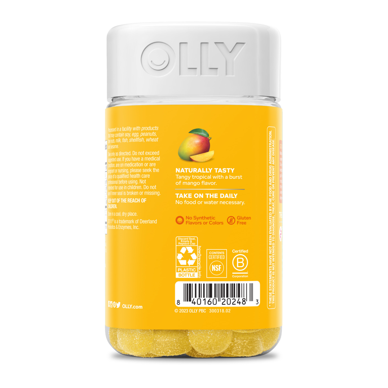 slide 3 of 4, OLLY Probiotic Gummies - Tropical Mango - 80ct, 80 ct